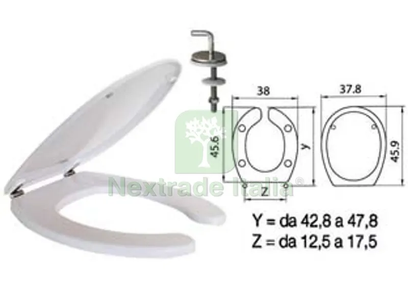 SEDILE WC IN TERMOINDURENTE PER DISABILI "HELP" BIANCO CERNIERE INOX — Sanitari e ceramiche — rif. FERX.FER410755 SEDILE WC IN TERMOINDURENTE PER DISABILI "HELP" BIANCO CERNIERE INOX — Sanitari e ceramiche — rif. FERX.FER410755