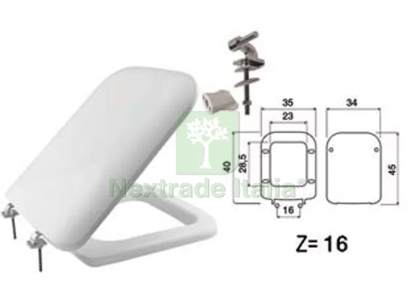 SEDILE WC IN TERMOINDURENTE "DOUBLE" BIANCO CERNIERE IN METALLO — Sanitari e ceramiche — rif. FERX.FER410793 SEDILE WC IN TERMOINDURENTE "DOUBLE" BIANCO CERNIERE IN METALLO — Sanitari e ceramiche — rif. FERX.FER410793