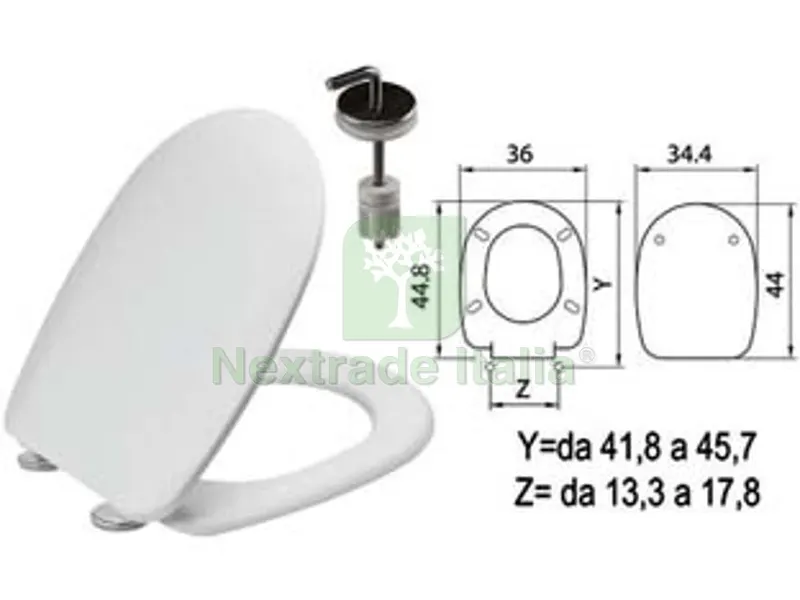 SEDILE WC IN TERMOINDURENTE "PASSEPARTOUT" BIANCO CERNIERE INOX H057 — Sanitari e ceramiche — rif. FERX.FER410809 SEDILE WC IN TERMOINDURENTE "PASSEPARTOUT" BIANCO CERNIERE INOX H057 — Sanitari e ceramiche — rif. FERX.FER410809