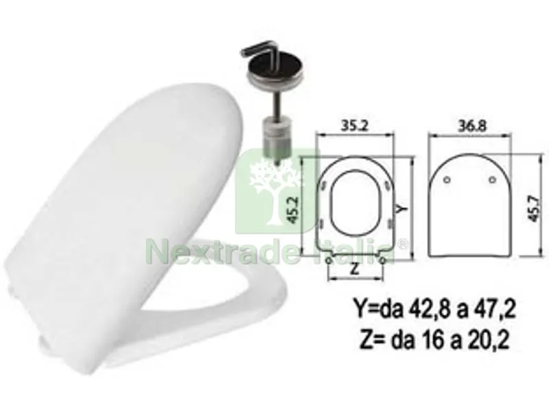 SEDILE WC IN TERMOINDURENTE "LUNA 2" BIANCO CERNIERE INOX H057 — Sanitari e ceramiche — rif. FERX.FER410816 SEDILE WC IN TERMOINDURENTE "LUNA 2" BIANCO CERNIERE INOX H057 — Sanitari e ceramiche — rif. FERX.FER410816