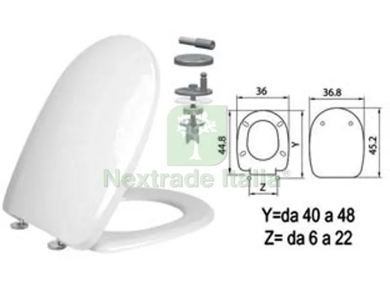 SEDILE WC IN TERMOINDURENTE "AQUA" CERNIERE INOX H341 — Sanitari e ceramiche — rif. FERX.FER410823 SEDILE WC IN TERMOINDURENTE "AQUA" CERNIERE INOX H341 — Sanitari e ceramiche — rif. FERX.FER410823