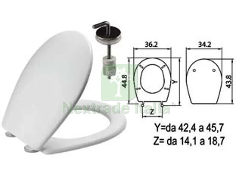 SEDILE WC IN TERMOINDURENTE "SEBINO" BIANCO CERNIERE INOX H057 — Sanitari e ceramiche — rif. FERX.FER410830 SEDILE WC IN TERMOINDURENTE "SEBINO" BIANCO CERNIERE INOX H057 — Sanitari e ceramiche — rif. FERX.FER410830