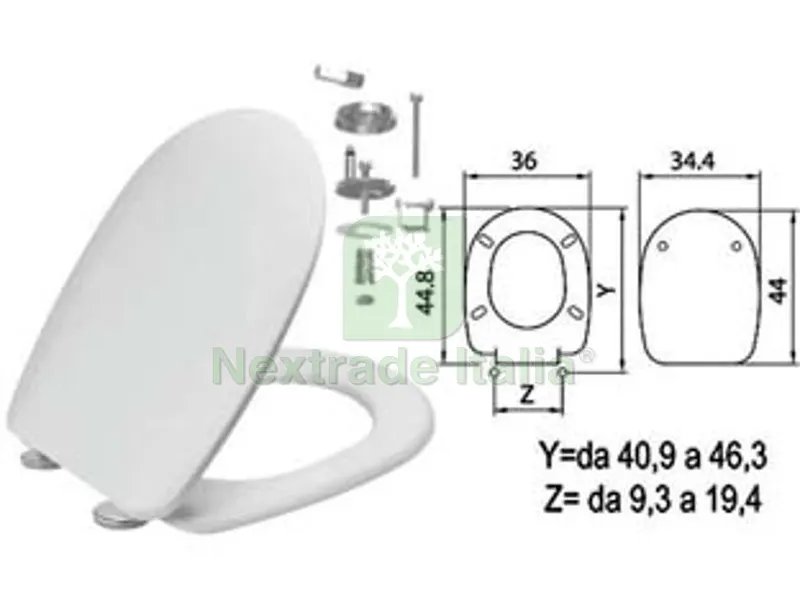 SEDILE WC IN TERMOINDURENTE "PASSEPARTOUT" BIANCO CERNIERE INOX H050 — Sanitari e ceramiche — rif. FERX.FER410847 SEDILE WC IN TERMOINDURENTE "PASSEPARTOUT" BIANCO CERNIERE INOX H050 — Sanitari e ceramiche — rif. FERX.FER410847