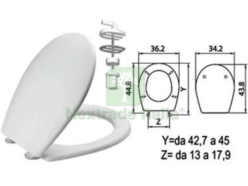 Sedile WC in Termoindurente "sebino" Bianco Cerniere Nylon H011 — Sanitari e ceramiche — rif. FERX.FER410854 Sedile WC in Termoindurente "sebino" Bianco Cerniere Nylon H011 — Sanitari e ceramiche — rif. FERX.FER410854