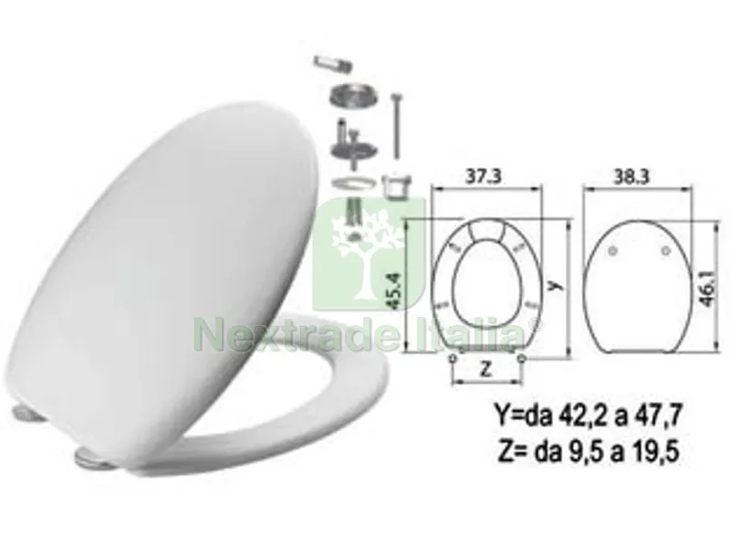 sedile wc in termoindurente "mambo" bianco cerniere inox h050 — Sanitari e ceramiche — rif. FERX.FER410861 sedile wc in termoindurente "mambo" bianco cerniere inox h050 — Sanitari e ceramiche — rif. FERX.FER410861