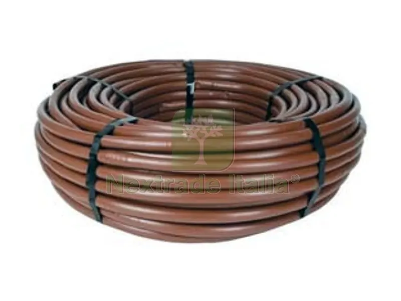 ALA GOCCIOLANTE MM.16 COLORE MARRONE - portata 2 lt./h. rotolo mt.50 fori ogni cm.30 — Irrigazione — rif. FERX.FER412209