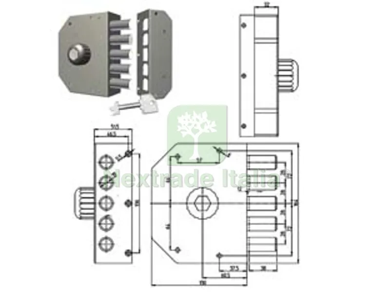 Serratura da Applicare Senza Scrocco con Pomolo a Pompa 3000 - cilindro mm.60 SX (3000-52N) — Serrature e cilindri — rif. FERX.FER412742 Serratura da Applicare Senza Scrocco con Pomolo a Pompa 3000 - cilindro mm.60 SX (3000-52N) — Serrature e cilindri — rif. FERX.FER412742