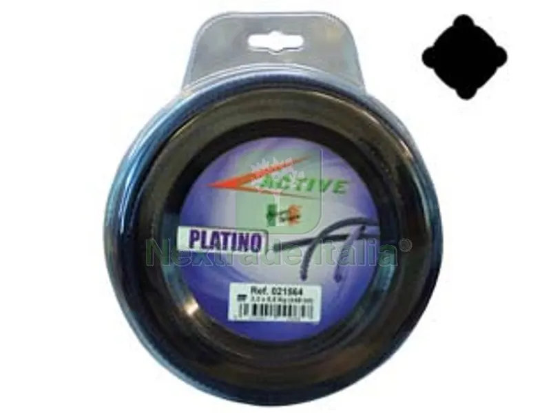 FILO NYLON "PLATINO" QUADRO VIOLA PER DECESPUGLIATORI - ? mm.3,3 - blister mt.45 — Ricambi e accessori macchine da giardino — rif. FERX.FER413022