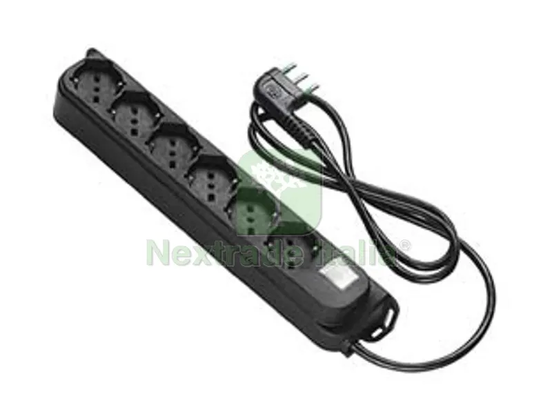 2PZ MULTIPRESA 6 POSTI BIPASSO + SCHUKO CON INTERRUTT. "LINEA RETAIL" NERA - nera 47431 — Interruttori e prese — rif. FERX.FER413787 2PZ MULTIPRESA 6 POSTI BIPASSO + SCHUKO CON INTERRUTT. "LINEA RETAIL" NERA - nera 47431 — Interruttori e prese — rif. FERX.FER413787