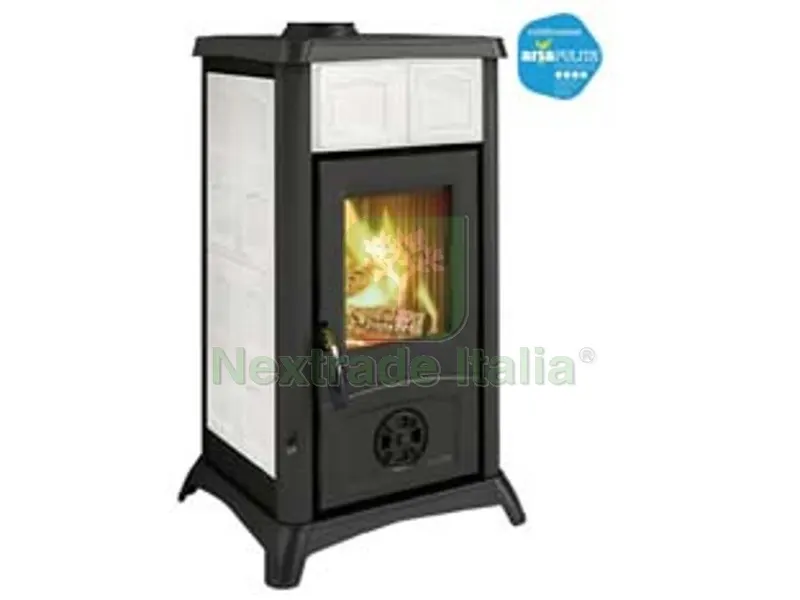 Stufa a Legna Gemma Elegance 6 KW Bianco Infinity - misure cm.46x49,5x84h. - peso kg.85 — Stufe e camini — rif. FERX.FER415262