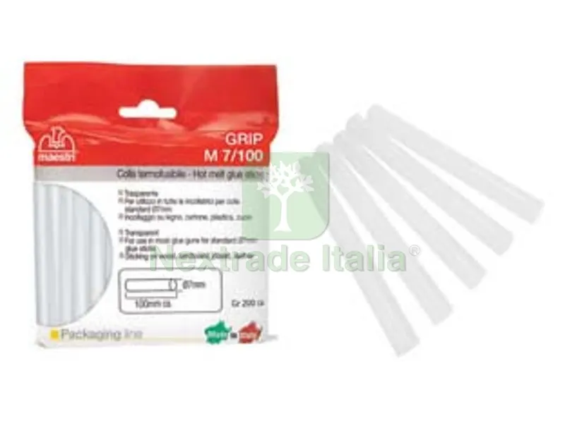 3PZ Colla Termofusibile Trasparente MM.7X100 — Adesivi e sigillanti — rif. FERX.FER416061 3PZ Colla Termofusibile Trasparente MM.7X100 — Adesivi e sigillanti — rif. FERX.FER416061