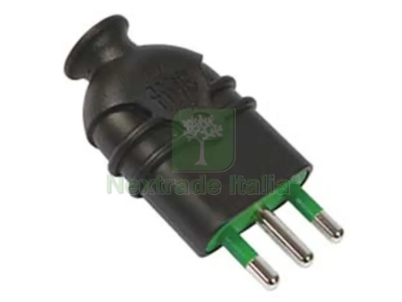 5PZ Spina Dritta 2 Poli + Terra Nera HI-Pro - nera 16A 80111 — Interruttori e prese — rif. FERX.FER417594