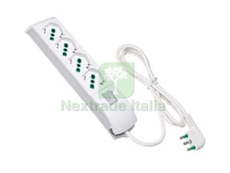 MULTIPRESA 4 POSTI BIPASSO + SCHUKO 2 POLI + TERRA 16A CON INTERRUTTORE - BIANCA 410100 — Interruttori e prese — rif. FERX.FER417655 MULTIPRESA 4 POSTI BIPASSO + SCHUKO 2 POLI + TERRA 16A CON INTERRUTTORE - BIANCA 410100 — Interruttori e prese — rif. FERX.FER417655