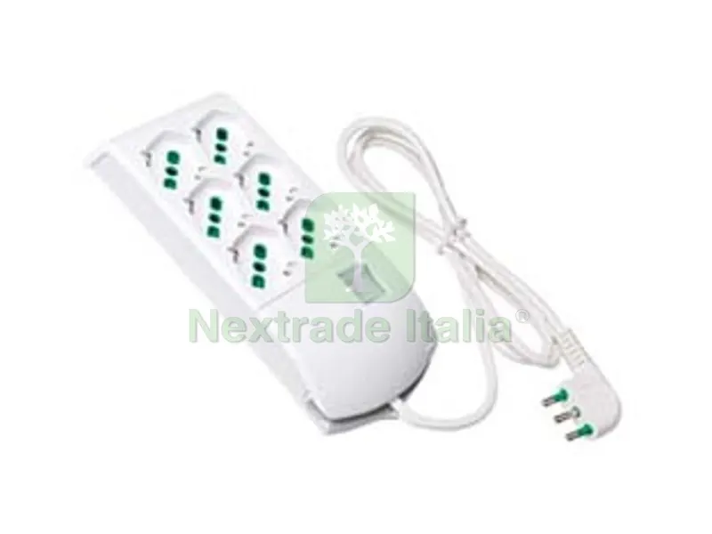 MULTIPRESA 6 POSTI BIPASSO+SCHUKO CON INTERR.TERMICO 2 POLI+T16A FIDO - BIANCA 410300 — Interruttori e prese — rif. FERX.FER417662 MULTIPRESA 6 POSTI BIPASSO+SCHUKO CON INTERR.TERMICO 2 POLI+T16A FIDO - BIANCA 410300 — Interruttori e prese — rif. FERX.FER417662
