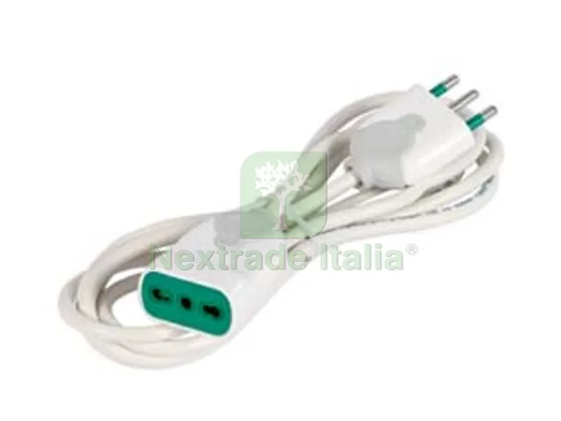 PROLUNGA ELETTRICA LINEARE BIPASSO BIANCA - mt.3 - 3 x mmq.1 — Interruttori e prese — rif. FERX.FER418058 PROLUNGA ELETTRICA LINEARE BIPASSO BIANCA - mt.3 - 3 x mmq.1 — Interruttori e prese — rif. FERX.FER418058