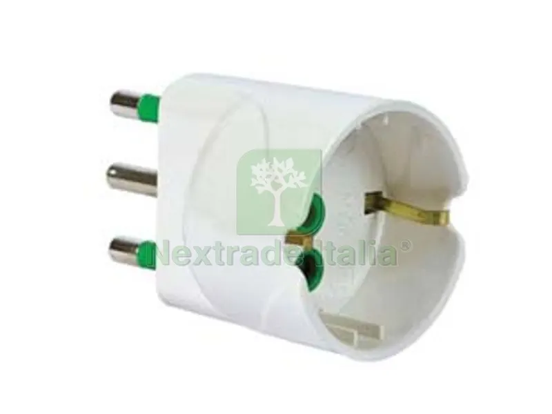 10PZ Adattatore Schuko 2 Poli + Terra 16A Bianco "linea Garanti" - bianco 82610-E — Interruttori e prese — rif. FERX.FER419796