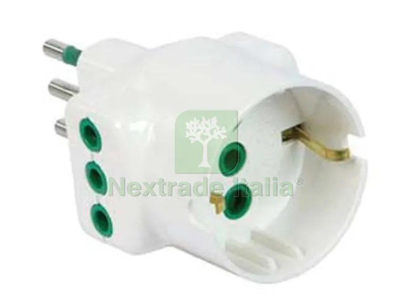 10PZ Adattatore Triplo 2P+T Schuko Bipasso Bianco "linea Garanti" - bianco 82670-E — Illuminazione — rif. FERX.FER419833 10PZ Adattatore Triplo 2P+T Schuko Bipasso Bianco "linea Garanti" - bianco 82670-E — Illuminazione — rif. FERX.FER419833
