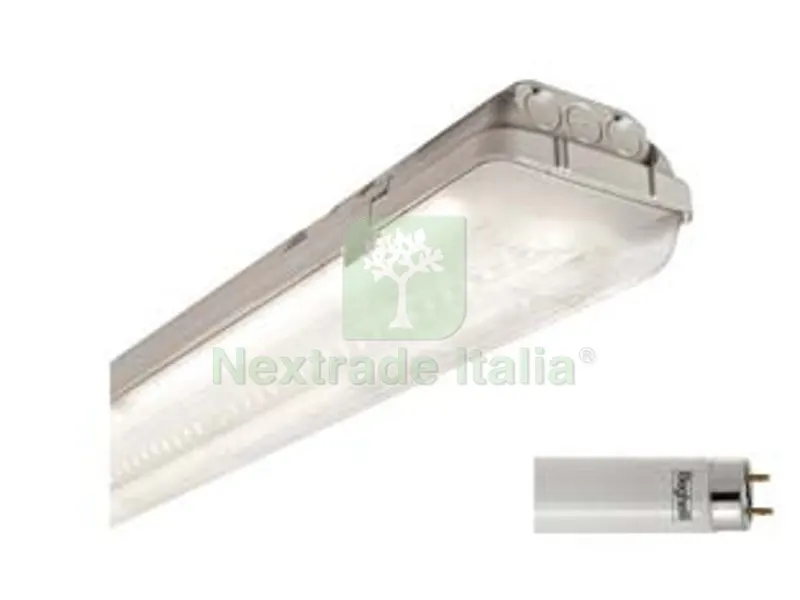 Plafoniera Stagna con Tubi LED Saving Stagna - 2x18w - 4000?K natur. - 2000 lm - 674x121x82h — Illuminazione — rif. FERX.FER421393 Plafoniera Stagna con Tubi LED Saving Stagna - 2x18w - 4000?K natur. - 2000 lm - 674x121x82h — Illuminazione — rif. FERX.FER421393