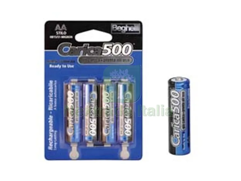 10PZ PILA STILO "AA" CARICA500 - 1,2v 1500 mAh blister da 4 pezzi — Pile e batterie — rif. FERX.FER421645
