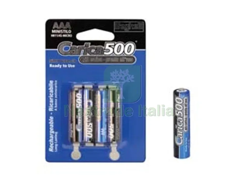10PZ PILA MINISTILO "AAA" CARICA500 - 1,2v 800 mAh blister da 4 pezzi — Pile e batterie — rif. FERX.FER421652 10PZ PILA MINISTILO "AAA" CARICA500 - 1,2v 800 mAh blister da 4 pezzi — Pile e batterie — rif. FERX.FER421652