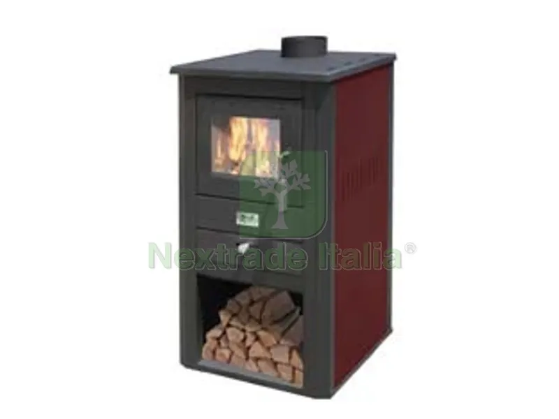 stufa a legna pallade 10,7 kw bordeaux - misure cm.50x41x86h. - peso kg.58 — Stufe e camini — rif. FERX.FER424721
