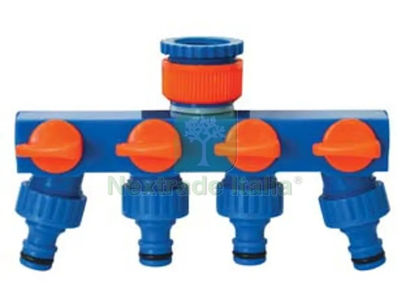 2PZ PRESA RUBINETTO 4 USCITE - cm.17,5x6,5x10,5 - peso gr.155 — Rubinetti e valvole — rif. FERX.FER427494 2PZ PRESA RUBINETTO 4 USCITE - cm.17,5x6,5x10,5 - peso gr.155 — Rubinetti e valvole — rif. FERX.FER427494