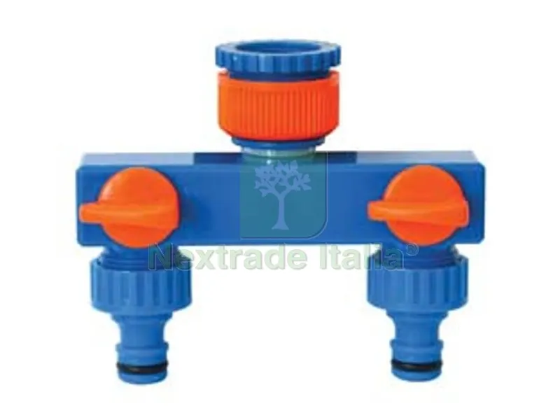 5PZ Presa Rubinetto 2 Uscite - cm.12,6x5,8x10,5 - peso gr.103 — Rubinetti e valvole — rif. FERX.FER427500 5PZ Presa Rubinetto 2 Uscite - cm.12,6x5,8x10,5 - peso gr.103 — Rubinetti e valvole — rif. FERX.FER427500