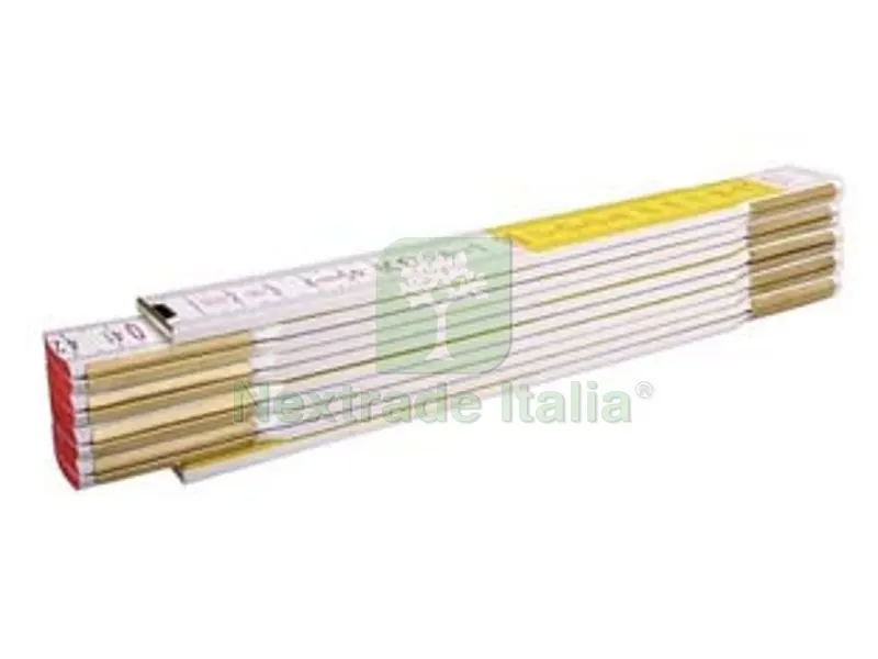 10PZ doppiometro in legno bicolore serie 600 mod.617 - bianco/giallo (01128) — Misurazione e taglio manuale — rif. FERX.FER428040
