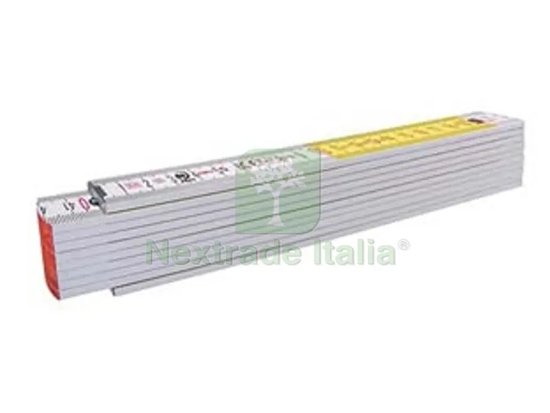 10PZ doppiometro in legno bicolore serie 700 mod.717 - bianco/giallo (01328) — Misurazione e taglio manuale — rif. FERX.FER428057