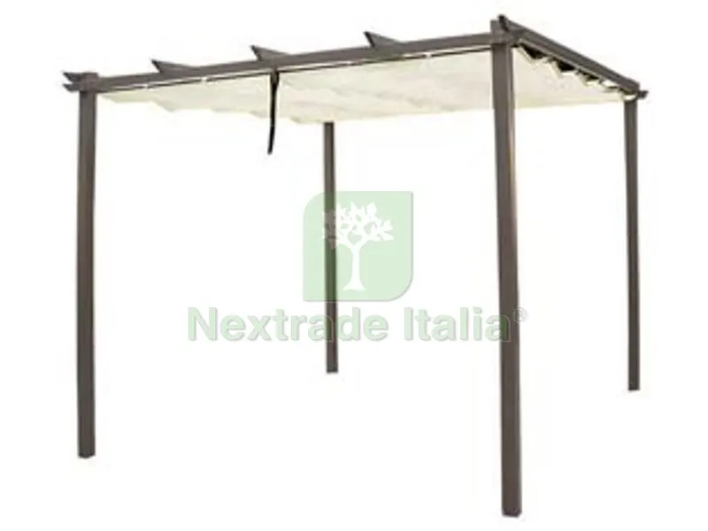 GAZEBO CON TETTO SCORREVOLE - dimensioni: mt.3x3x2,2h. - colore beige — Gazebo e strutture giardino — rif. FERX.FER428477 GAZEBO CON TETTO SCORREVOLE - dimensioni: mt.3x3x2,2h. - colore beige — Gazebo e strutture giardino — rif. FERX.FER428477