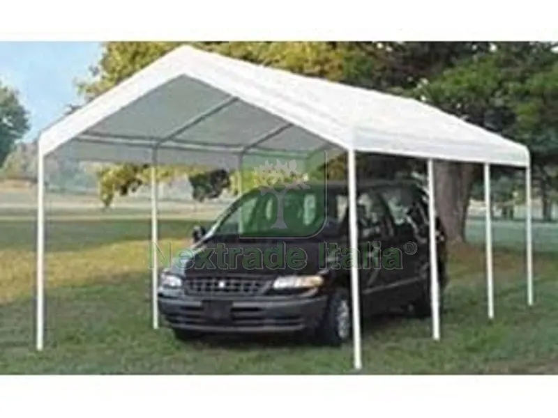 Gazebo Carport Senza Pareti Laterali - mt.3x6 - colore bianco — Gazebo e strutture giardino — rif. FERX.FER428484 Gazebo Carport Senza Pareti Laterali - mt.3x6 - colore bianco — Gazebo e strutture giardino — rif. FERX.FER428484