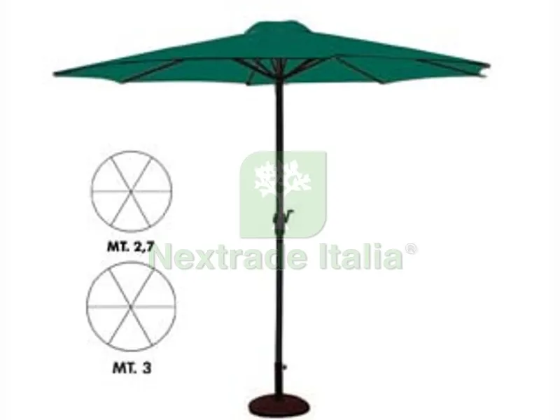 Ombrellone in Metallo Tondo con Manovella - ø cm.300 palo ø mm.48 a 6 stecche — Tempo libero outdoor — rif. FERX.FER449694 Ombrellone in Metallo Tondo con Manovella - ø cm.300 palo ø mm.48 a 6 stecche — Tempo libero outdoor — rif. FERX.FER449694