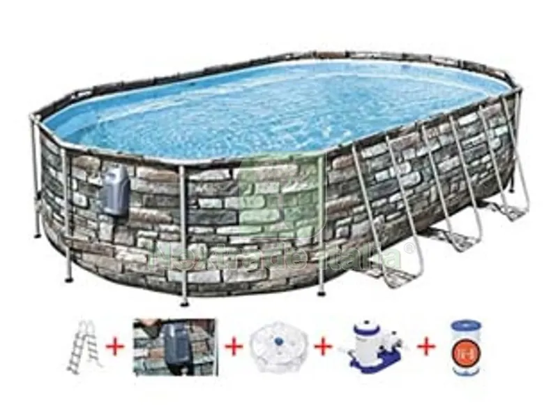 piscina power steel comfort jet ovale cm.610x366x122h. -cm.610x366x122h -capacit? lt.20.241 - (art.56719) — Tempo libero outdoor — rif. FERX.FER428842