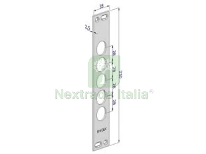 Contropiastra per Serrature Porte Blindate in Acciaio Inox Interno 28 CP2500 - (CP2500XAI28) — Serrature e cilindri — rif. FERX.FER430487