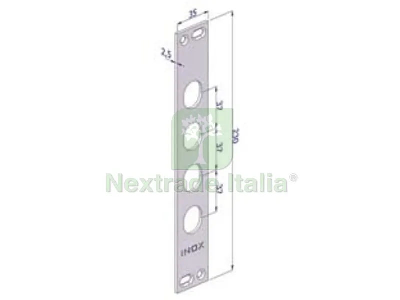 Contropiastra per Serrature Porte Blindate in Acciaio Inox Interno 37 CP2500 - (CP2500XAI37) — Serrature e cilindri — rif. FERX.FER430494