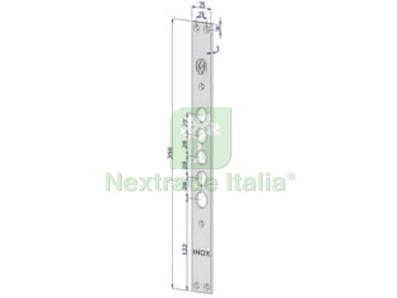 Frontale per Serrature Porte Blindate in Acciaio Inox INT.28 FR2500 - (FR2500XAI28) — Serrature e cilindri — rif. FERX.FER430524