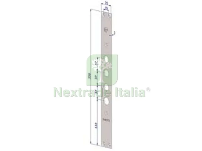 Frontale per Serrature Porte Blindate in Acciaio Inox Interno 37 FR2500 - (FR2500XAI37) — Serrature e cilindri — rif. FERX.FER430531 Frontale per Serrature Porte Blindate in Acciaio Inox Interno 37 FR2500 - (FR2500XAI37) — Serrature e cilindri — rif. FERX.FER430531