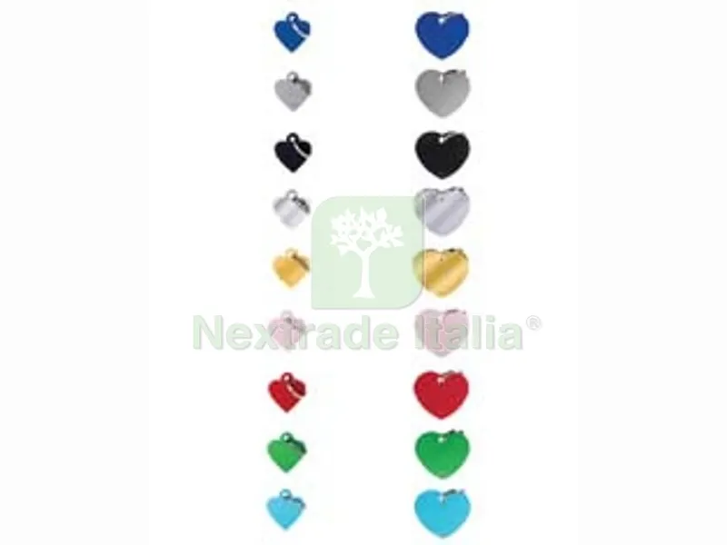 MEDAGLIETTA CUORE - mm.25x28 in alluminio rosso — Ferramenta per legno e mobili — rif. FERX.FER431699