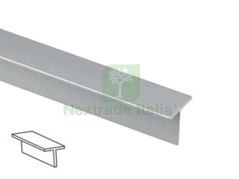 5PZ PROFILO A "T" IN ALLUMINIO ARGENTO MT.1 - mm.15x15 — Isolanti e reti — rif. FERX.FER432603