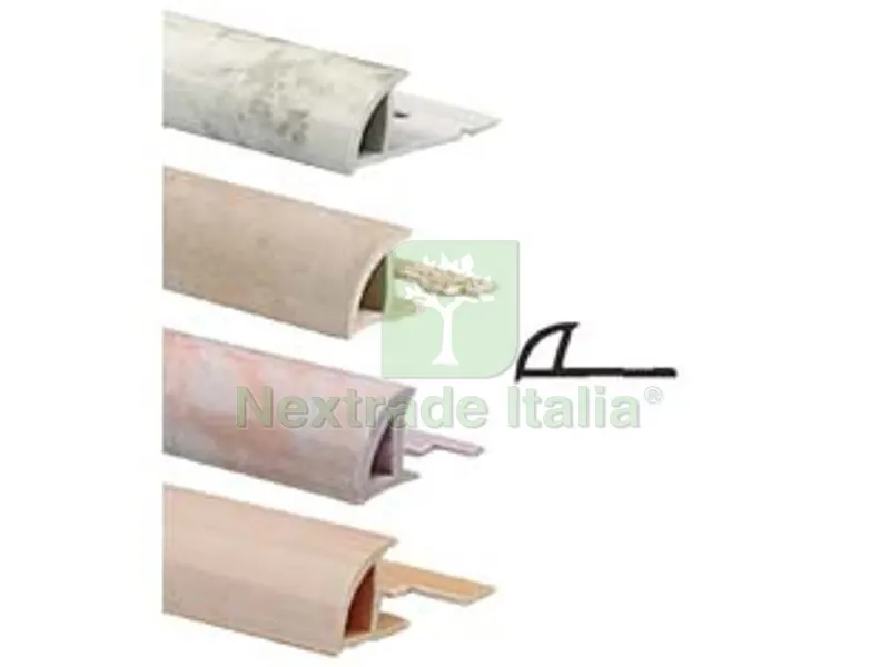5PZ PROFILO ECORONDMARM MT.2,5 SPESSORE MM.1 PVC - mm.10 pvc bianco carrara — Isolanti e reti — rif. FERX.FER432801