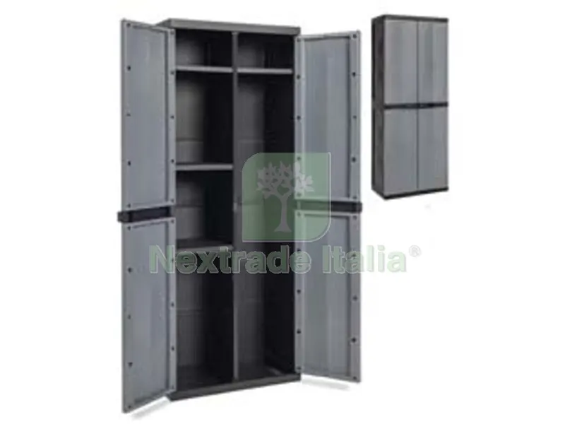 Armadio Portascope a 2 Ante + 4 Ripiani Nero/Grigio Basalto ART.201 - cm.65x37x165h. — Arredo — rif. FERX.FER433976 Armadio Portascope a 2 Ante + 4 Ripiani Nero/Grigio Basalto ART.201 - cm.65x37x165h. — Arredo — rif. FERX.FER433976