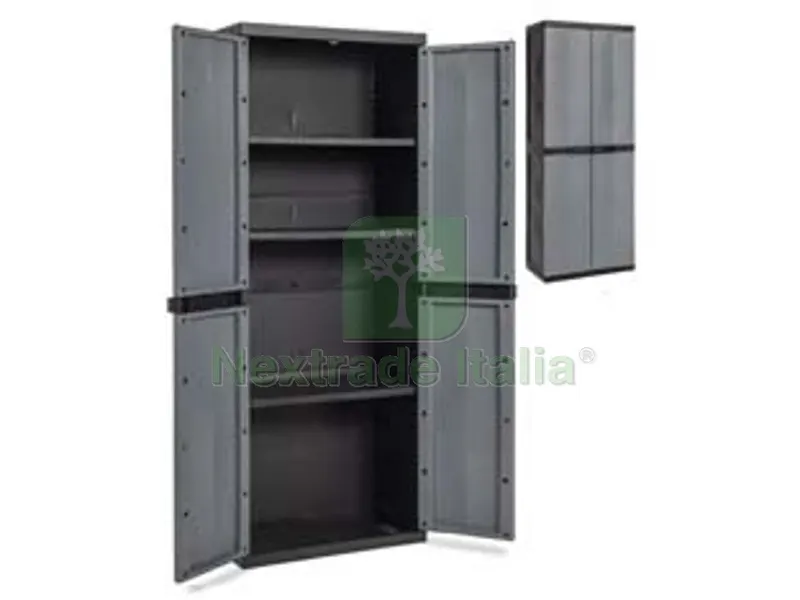 Armadio Tuttopiani 2 Ante + 3 Ripiani Nero/Grigio Basalto ART.202 - cm.65x37x165h. — Arredo — rif. FERX.FER433983