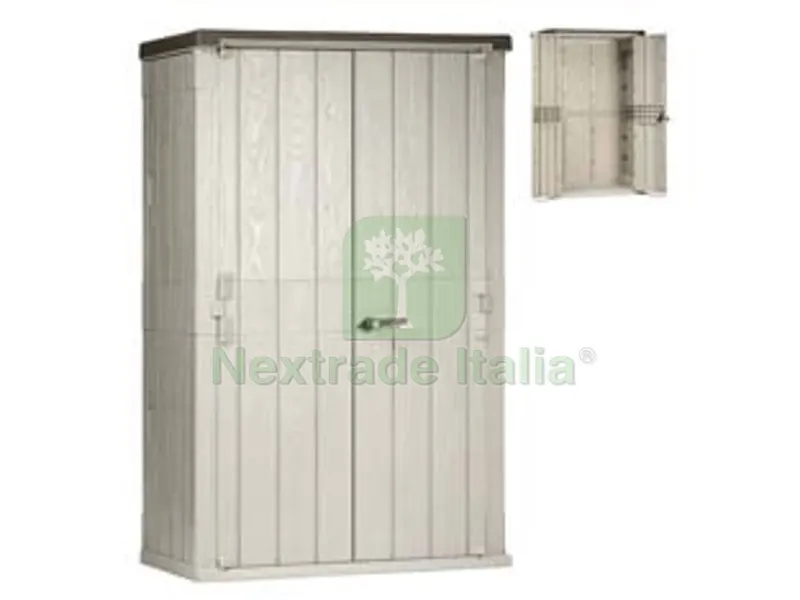 Casetta da Giardino 2 Ante Grigio TALPA/ANTR.SCURO ART.091 - cm.130x75,6x206,2 — Gazebo e strutture giardino — rif. FERX.FER434058