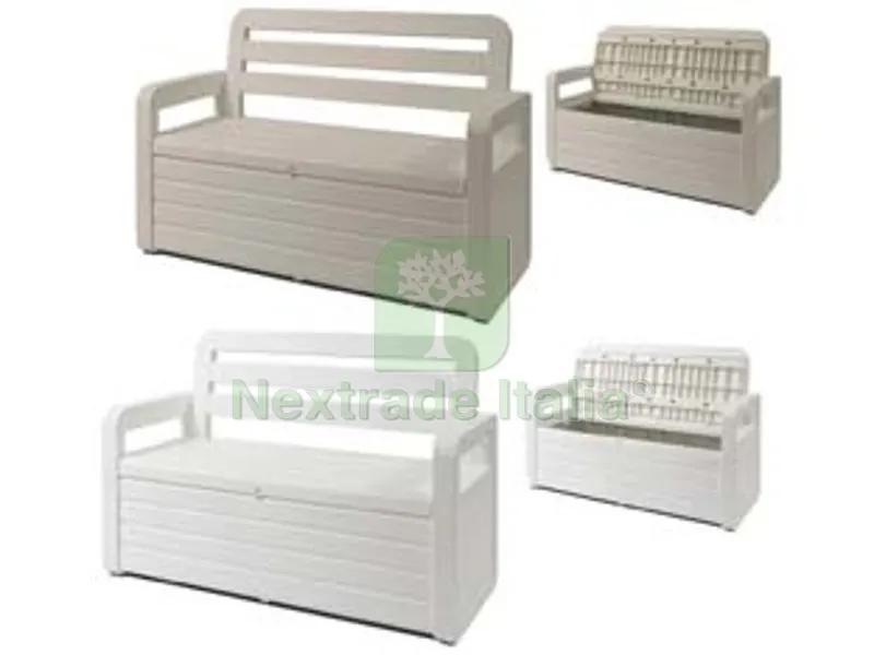 Panchina Foreverspring da Esterno con Baule ART.599P - cm.132,5x58x89h., bianca — Tempo libero outdoor — rif. FERX.FER434119