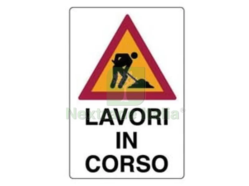 10PZ Cartello "lavori in Corso" - cm.50x70h. in plastica — Casalinghi e organizzazione — rif. FERX.FER435055