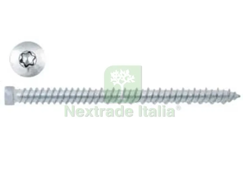 100PZ Viti per Calcestruzzo Testa Cilindrica Torx Zincata Bianca - ? mm.7,5x102 — Serrature e cilindri — rif. FERX.FER267953