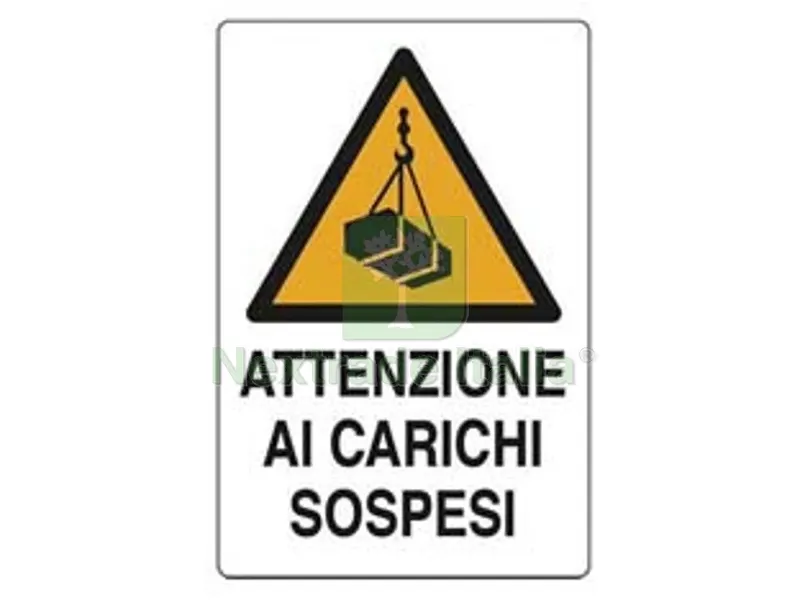 10PZ Cartello "attenzione Carichi Sospesi" - cm.50x70h. — Cartelli e segnaletica — rif. FERX.FER435253