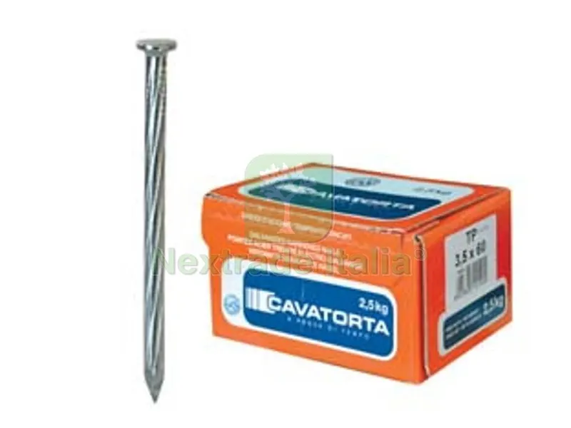 2KG Chiodi Antinfortunistici Acciaio Zincato Testa Piana -? mm.3,5x60 — Chiodi e graffe — rif. FERX.FER437486