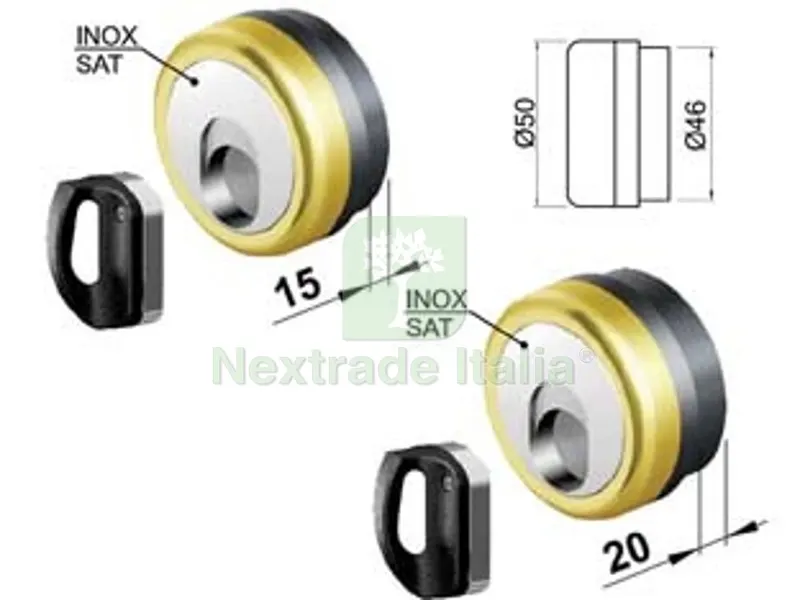 Defender Magnetico Mag Monolito Inox Ottone Lucido Verniciato - MM.69X85X15H.(MR50015D1IL)COMPATIBILE con Cipierre — Serrature e cilindri — rif. FERX.FER438995