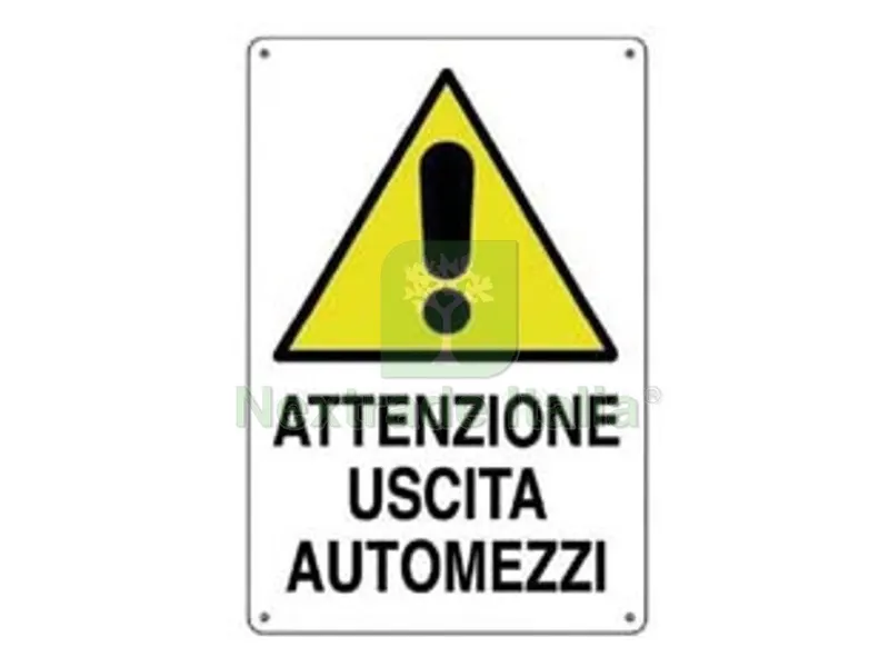 10PZ Cartello "attenzione Uscita Automezzi" - cm.50x70h. — Casalinghi e organizzazione — rif. FERX.FER439053